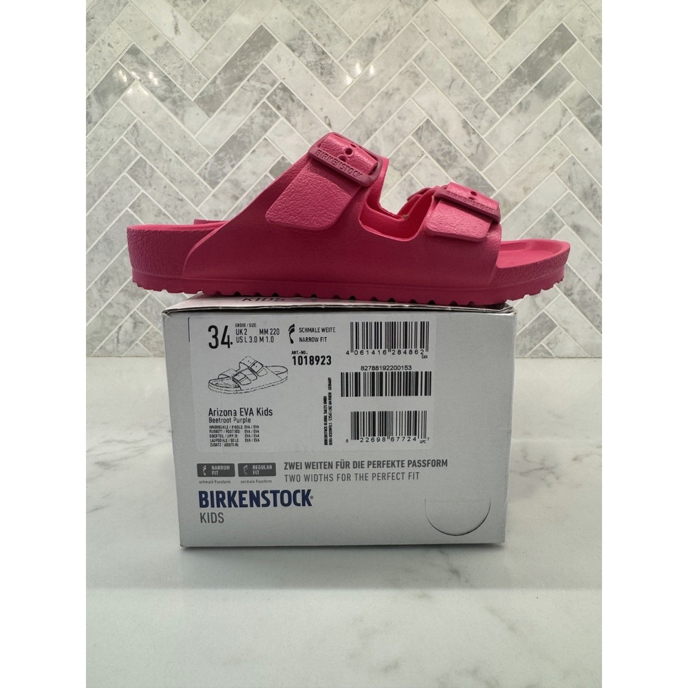 Birkenstock Arizona EVA Sandals Kids Youth Size 3 1 34 Beetroot Purple Slides